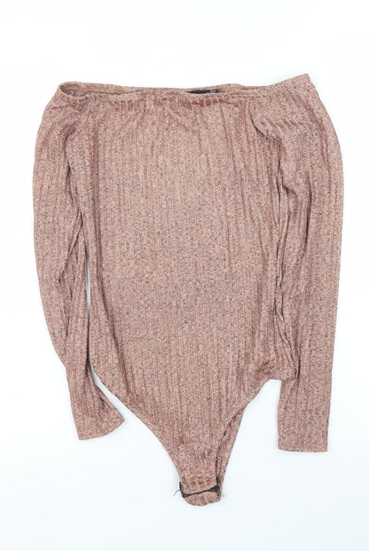 PRETTYLITTLETHING Womens Pink   Leotard One-Piece Size 10