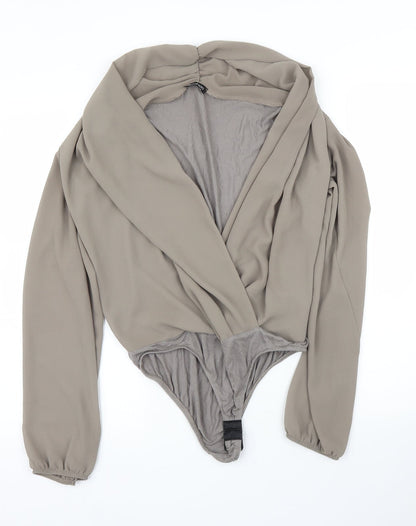 Boohoo Womens Grey   Leotard One-Piece Size 12