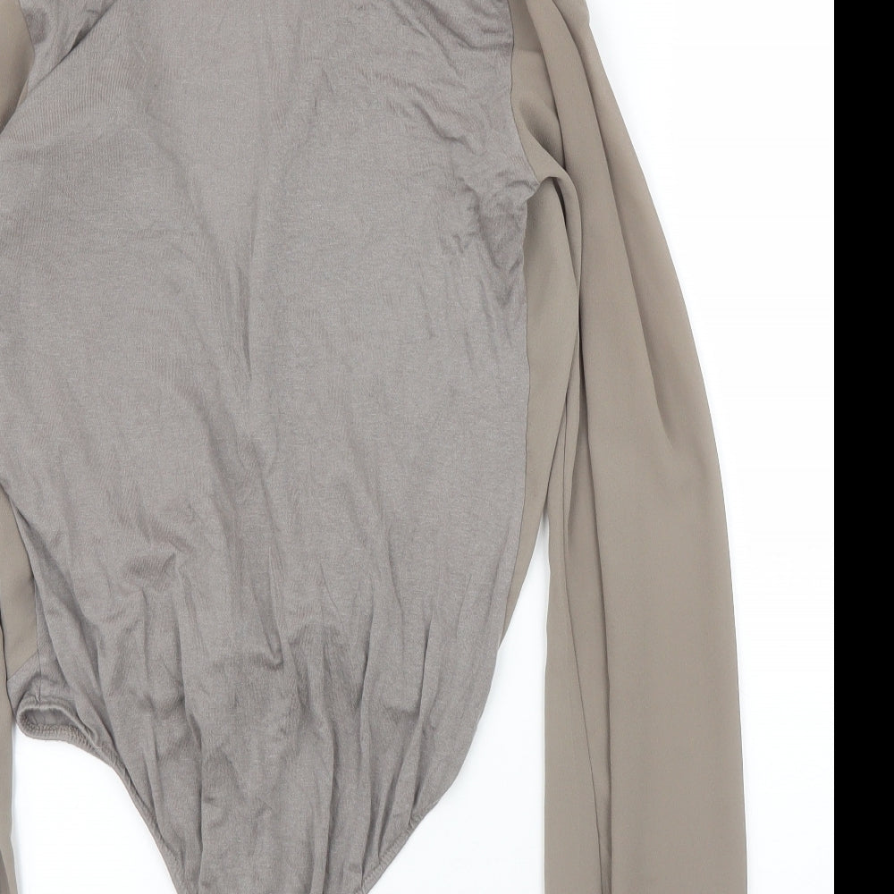 Boohoo Womens Grey   Leotard One-Piece Size 12