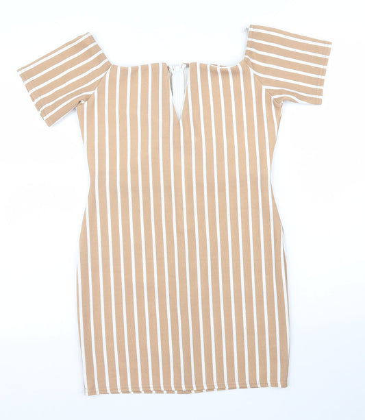 Missguided Womens Beige Striped  Sheath  Size 10
