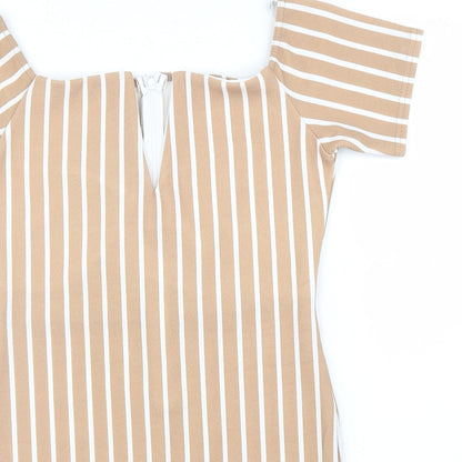 Missguided Womens Beige Striped  Sheath  Size 10
