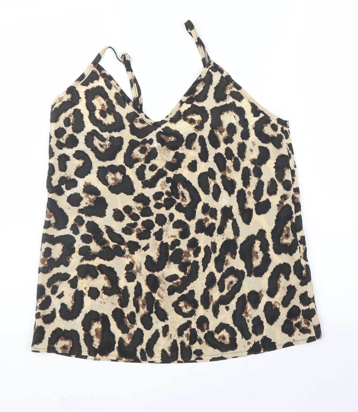 SheIn Womens Beige Animal Print  Camisole Blouse Size S  - Leopard print