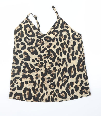 SheIn Womens Beige Animal Print  Camisole Blouse Size S  - Leopard print