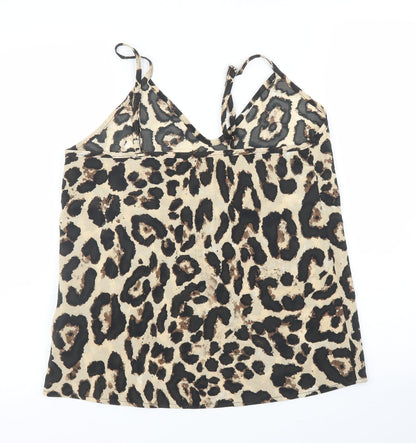 SheIn Womens Beige Animal Print  Camisole Blouse Size S  - Leopard print