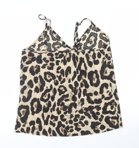 SheIn Womens Beige Animal Print  Camisole Blouse Size S  - Leopard print