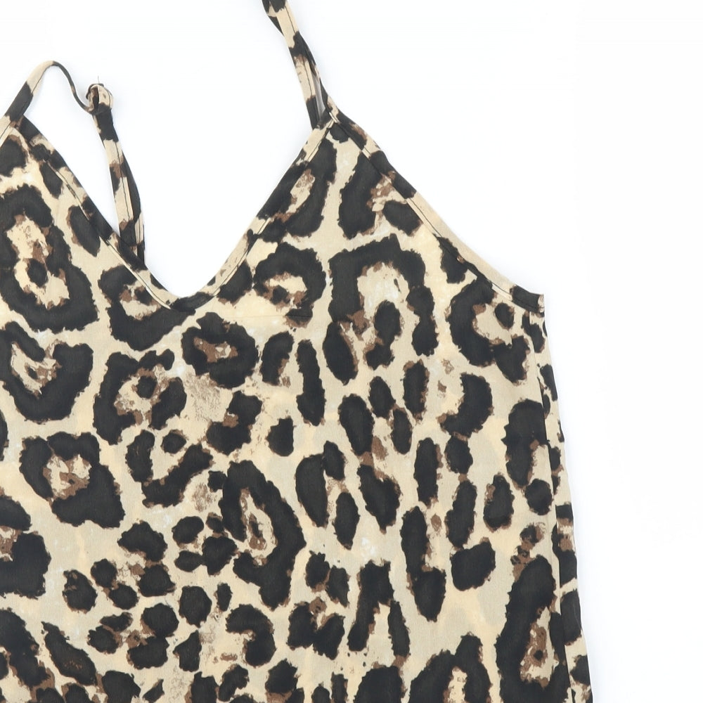 SheIn Womens Beige Animal Print  Camisole Blouse Size S  - Leopard print
