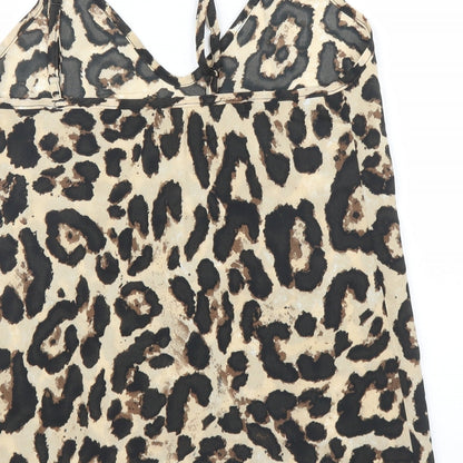 SheIn Womens Beige Animal Print  Camisole Blouse Size S  - Leopard print