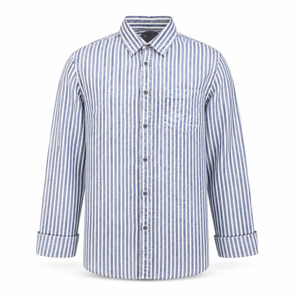 Mens UK Size L Zara Blue  Button-Up 3/4 Sleeve Casual Shirt