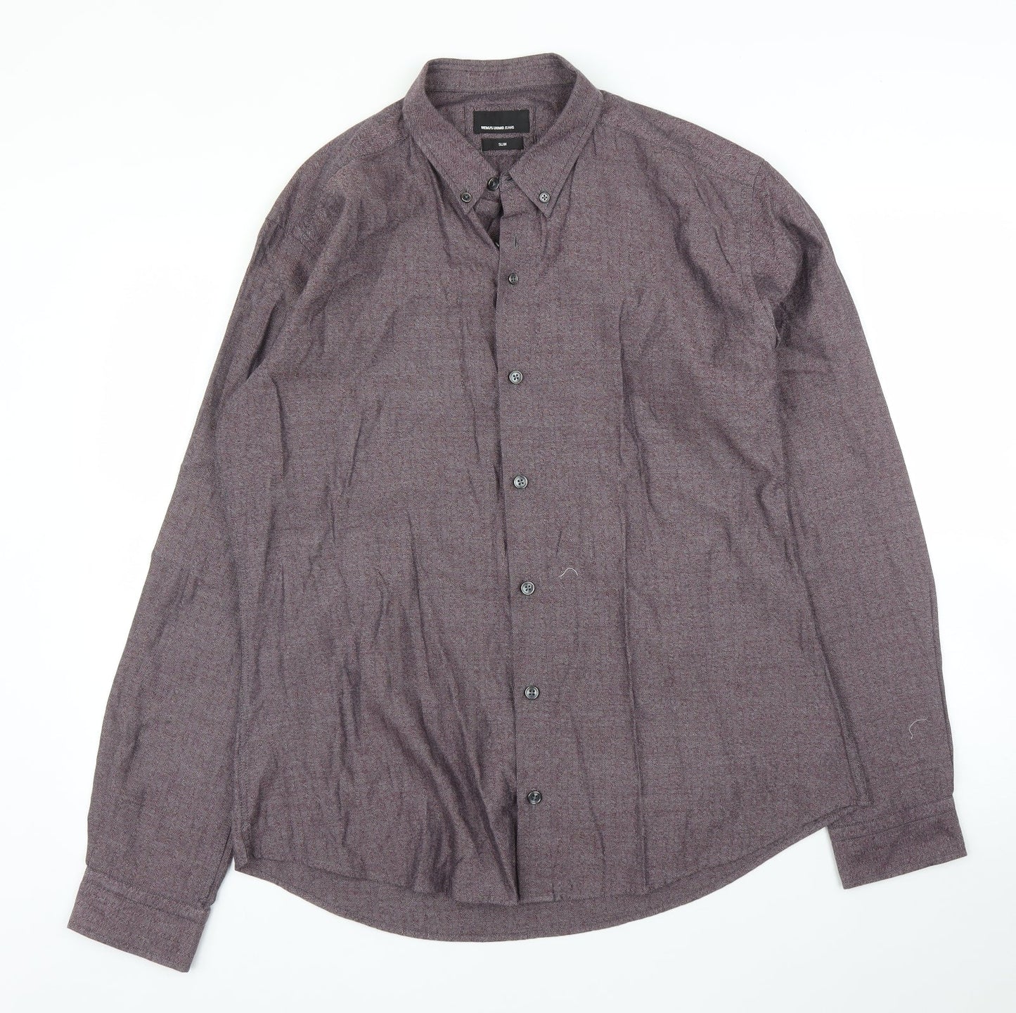Remus Uomo Mens Purple    Button-Up Size L