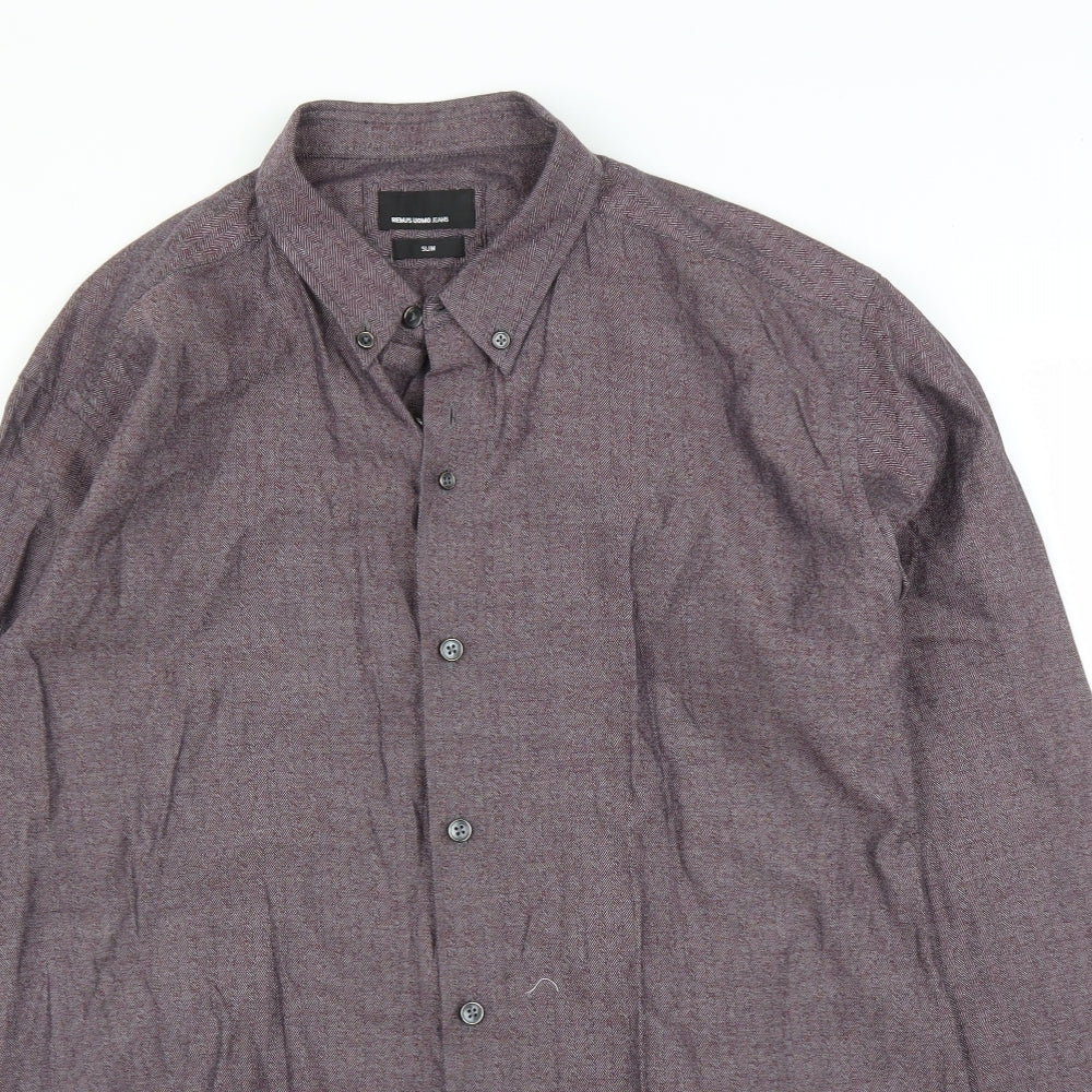 Remus Uomo Mens Purple    Button-Up Size L