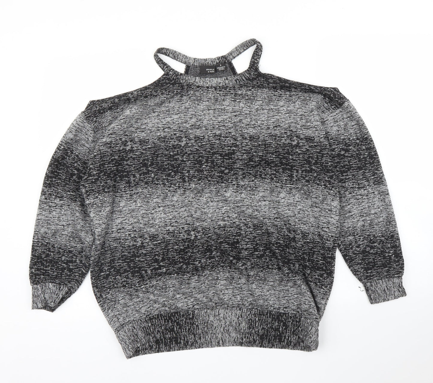 Womens UK Size S Sparkle & Fade Grey Pullover Jumper