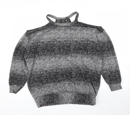 Womens UK Size S Sparkle & Fade Grey Pullover Jumper