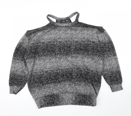 Womens UK Size S Sparkle & Fade Grey Pullover Jumper