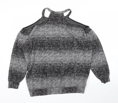Womens UK Size S Sparkle & Fade Grey Pullover Jumper