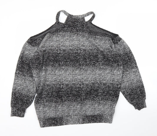 Womens UK Size S Sparkle & Fade Grey Pullover Jumper