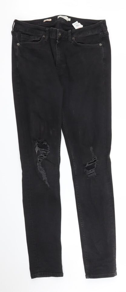 Mens UK Size 30 in Topman Regular Fit Skinny Black Jeans