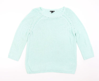 Womens UK Size M H&M Green Pullover Jumper