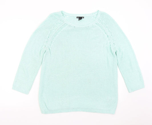 Womens UK Size M H&M Green Pullover Jumper