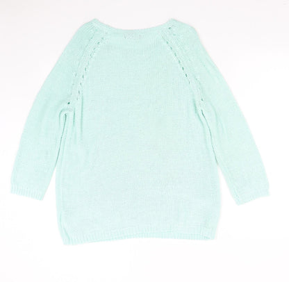 Womens UK Size M H&M Green Pullover Jumper