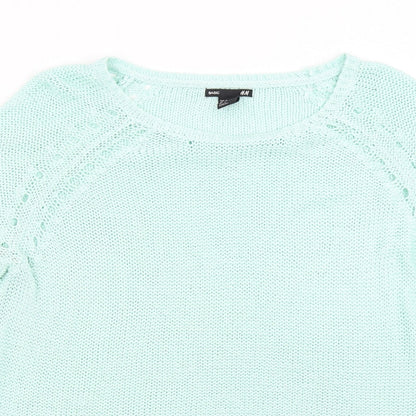 Womens UK Size M H&M Green Pullover Jumper