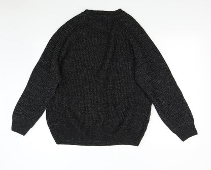 Primark Mens Black  Knit Pullover Jumper Size 2XL