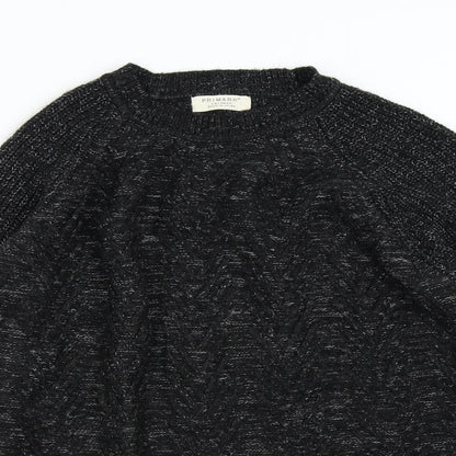 Primark Mens Black  Knit Pullover Jumper Size 2XL