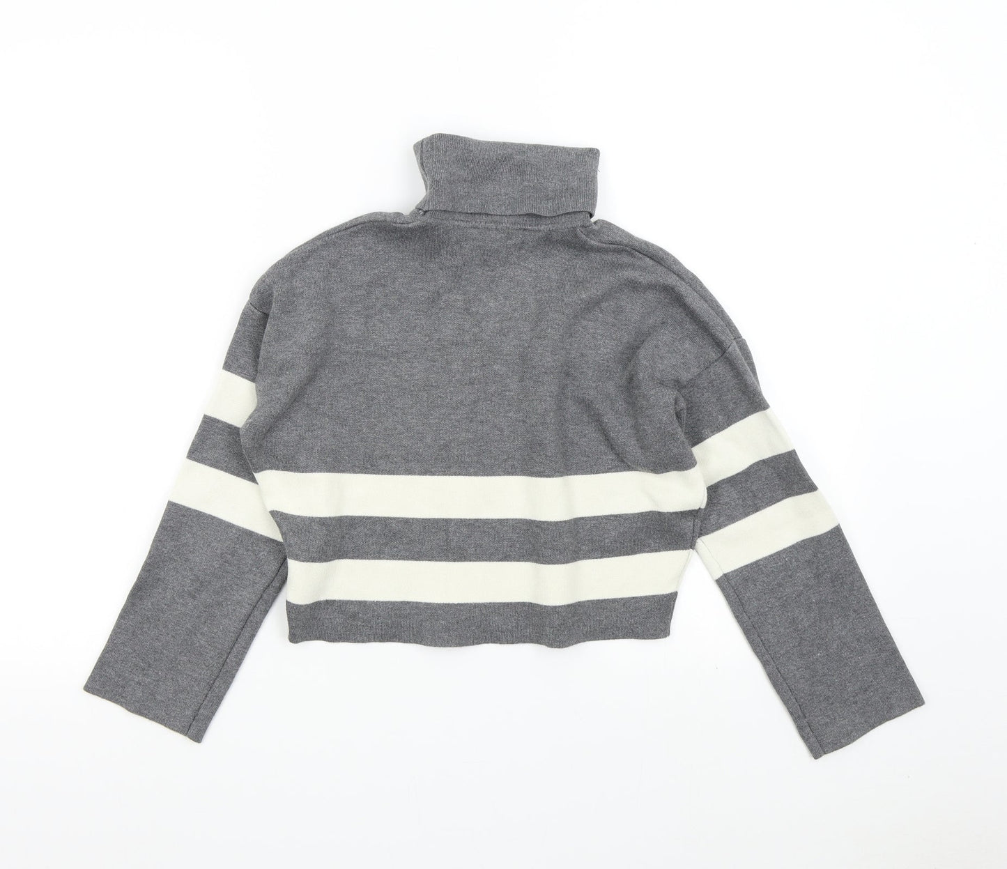 New Look 915 Girls Grey Striped  Pullover Sweatshirt Size 10-11 Years