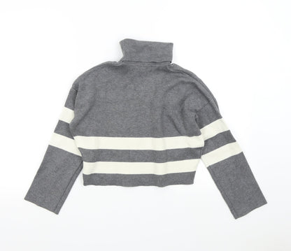 New Look 915 Girls Grey Striped  Pullover Sweatshirt Size 10-11 Years