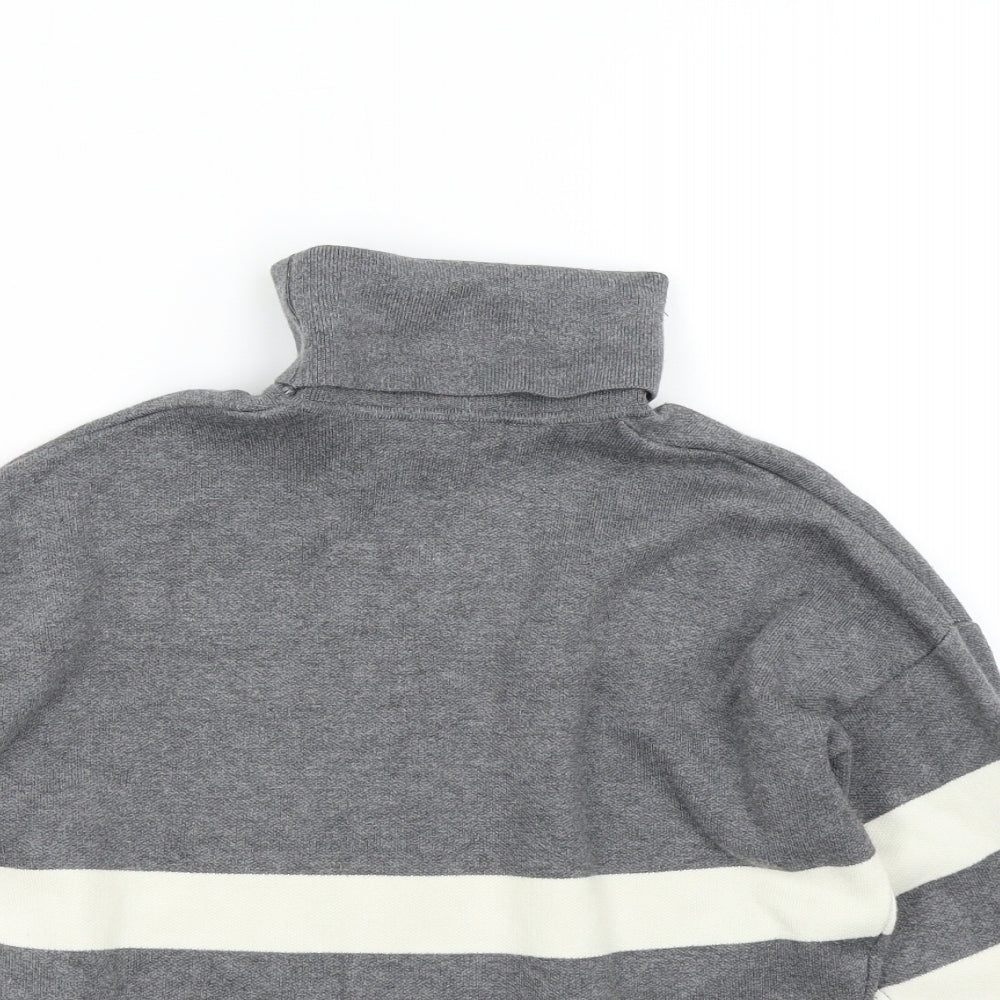 New Look 915 Girls Grey Striped  Pullover Sweatshirt Size 10-11 Years
