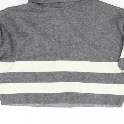 New Look 915 Girls Grey Striped  Pullover Sweatshirt Size 10-11 Years