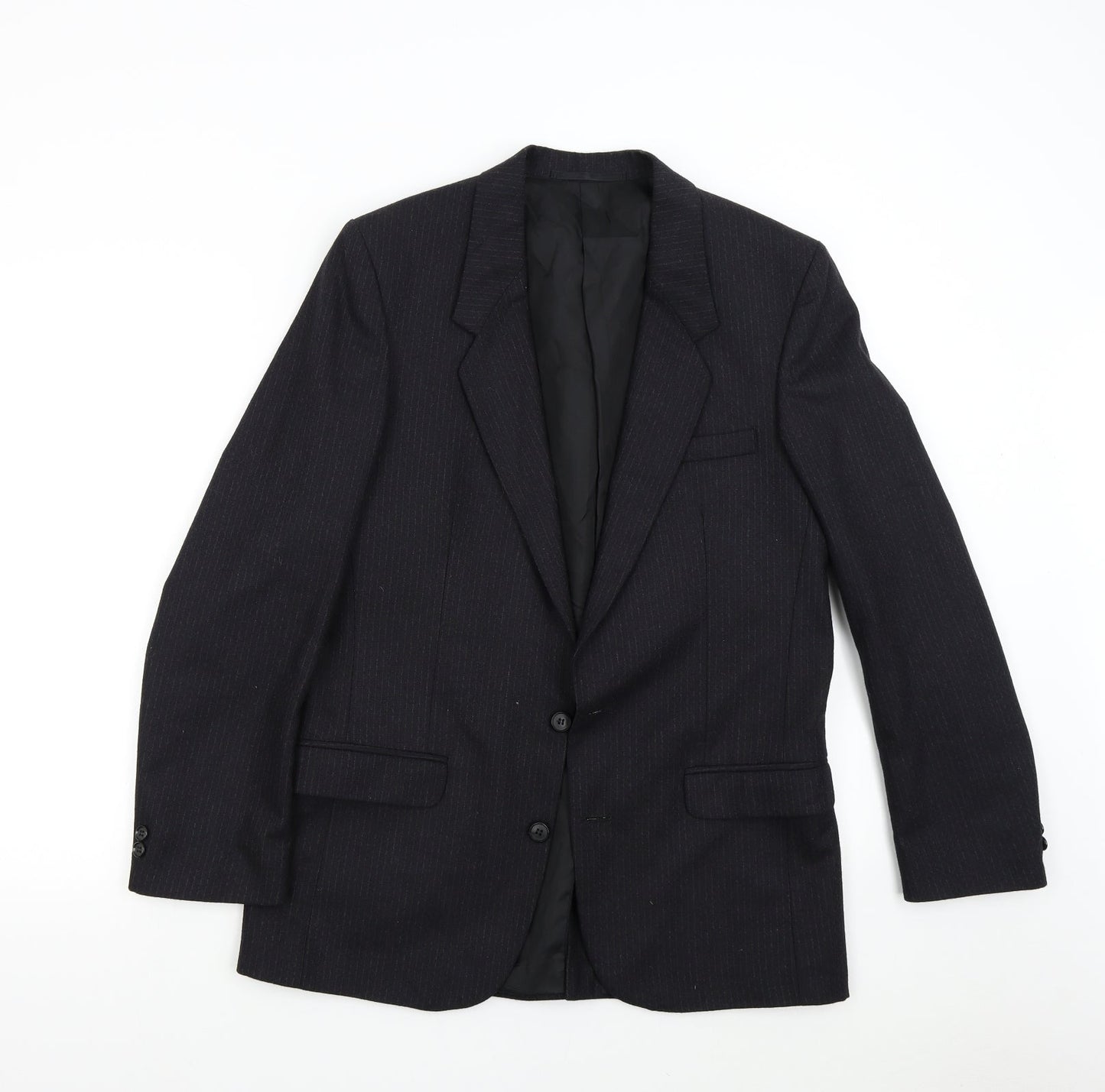 Burton Collection Mens Black Striped  Jacket Suit Jacket Size 38