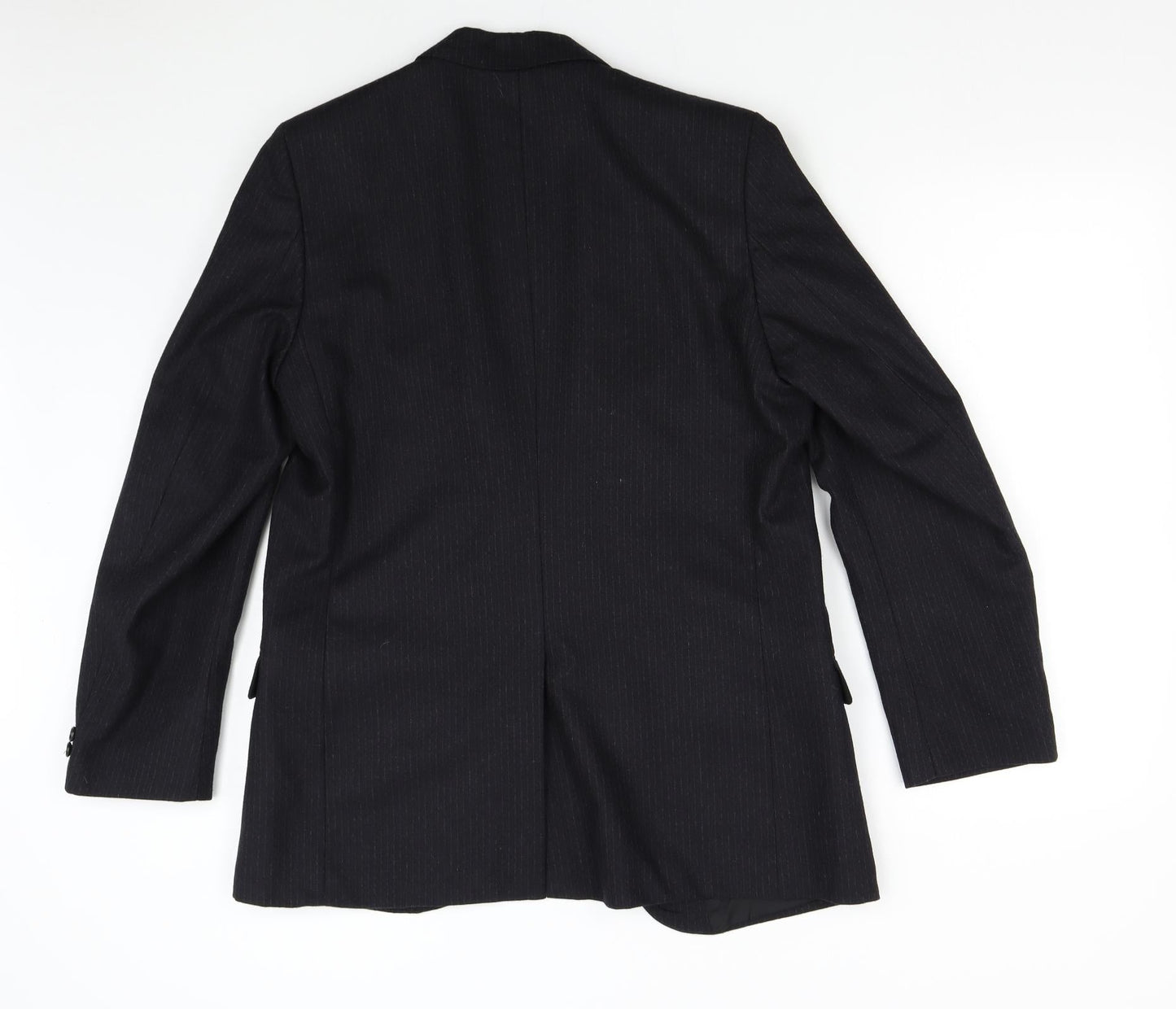 Burton Collection Mens Black Striped  Jacket Suit Jacket Size 38