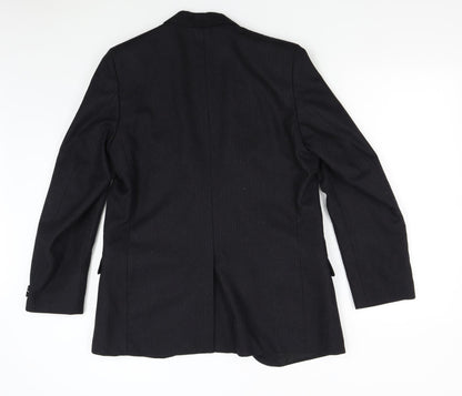 Burton Collection Mens Black Striped  Jacket Suit Jacket Size 38