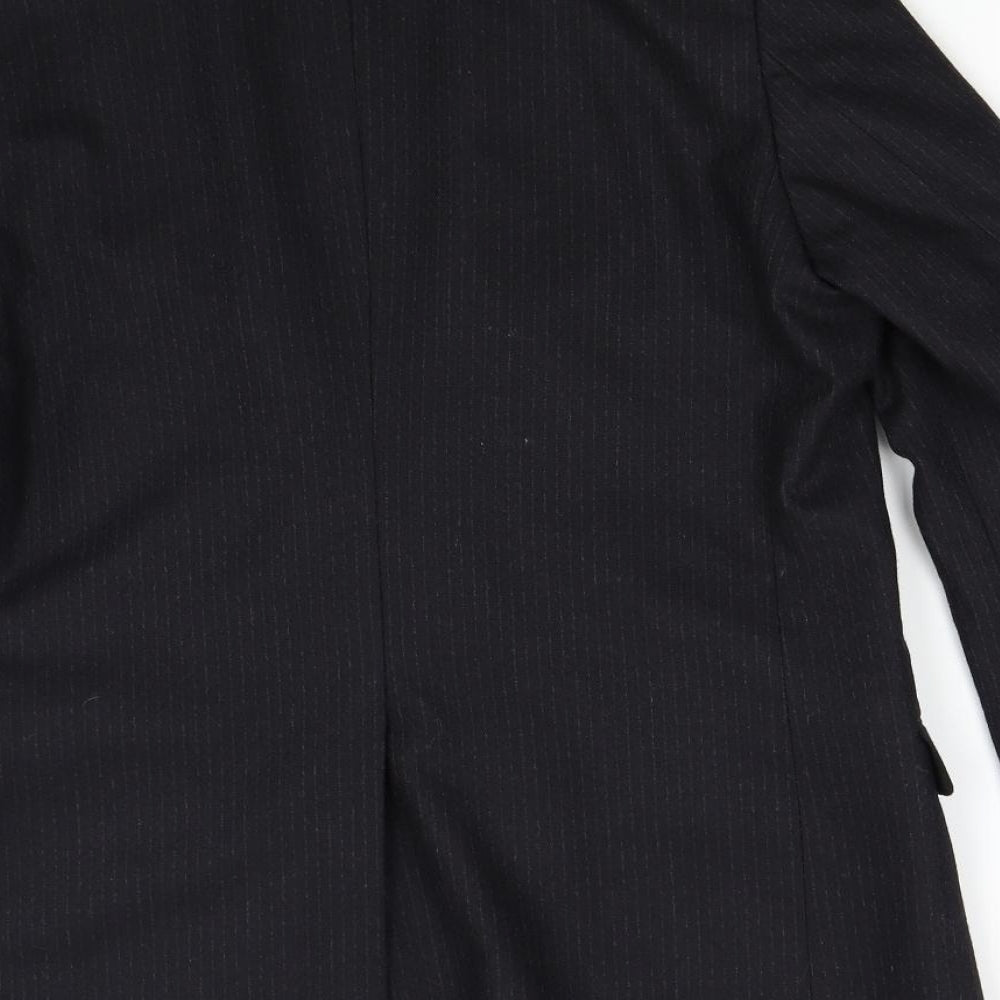 Burton Collection Mens Black Striped  Jacket Suit Jacket Size 38