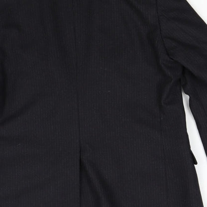 Burton Collection Mens Black Striped  Jacket Suit Jacket Size 38