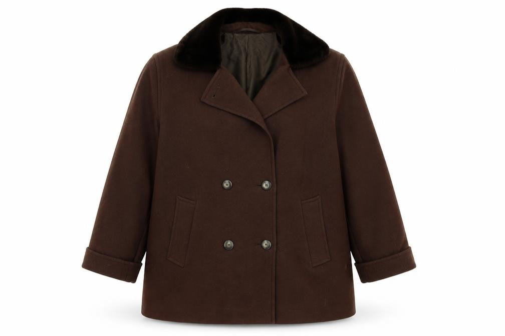 Womens UK Size 14 C&A Brown Overcoat