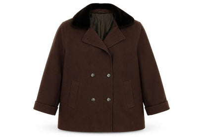 Womens UK Size 14 C&A Brown Overcoat