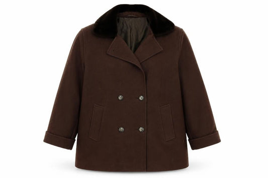 Womens UK Size 14 C&A Brown Overcoat