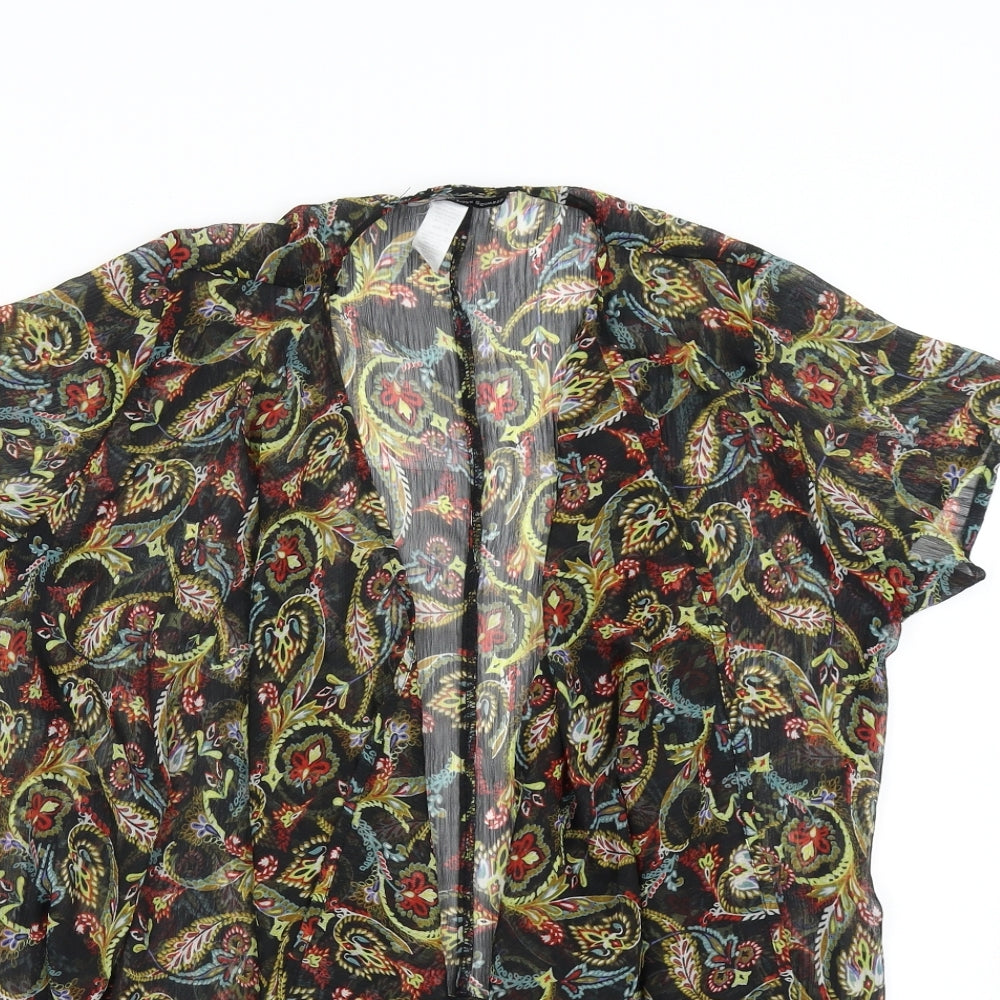 Love Squared Womens Multicoloured Floral Chiffon Basic Blouse Size M