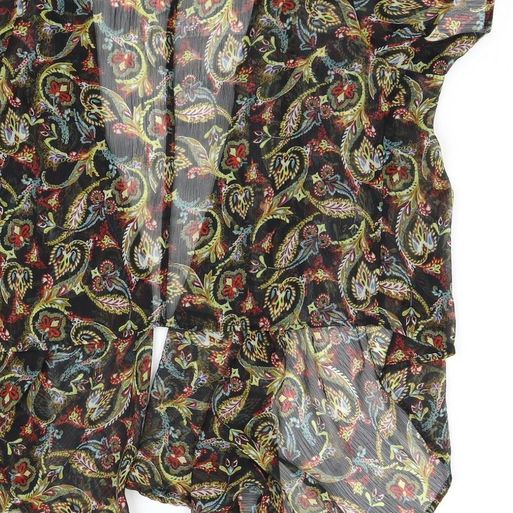 Love Squared Womens Multicoloured Floral Chiffon Basic Blouse Size M