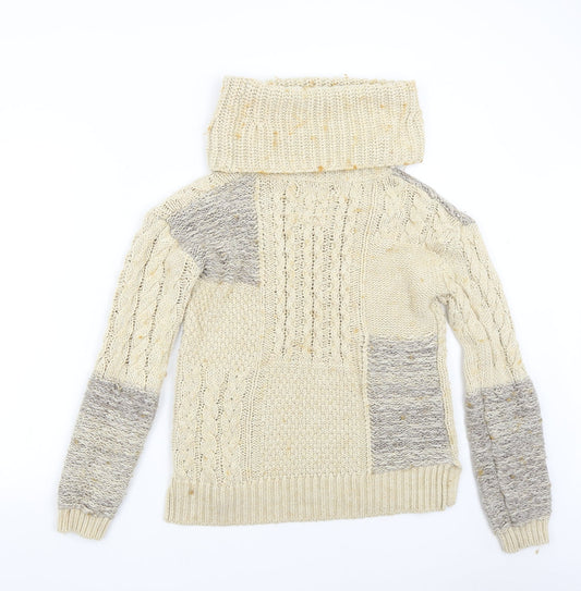 Falmer Womens Beige  Knit Pullover Jumper Size S