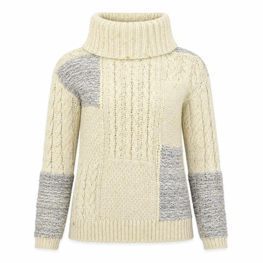 Front view of Falmer Heritage women’s beige knit jumper, size S