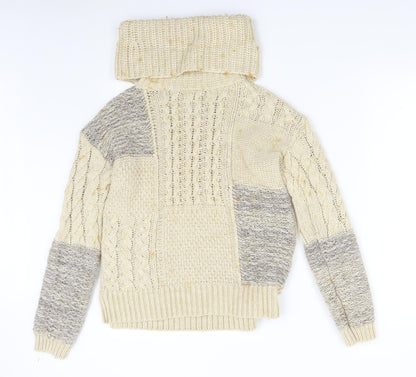 Womens UK Size S Falmer Beige Pullover Jumper
