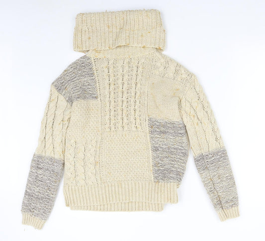 Falmer Womens Beige  Knit Pullover Jumper Size S