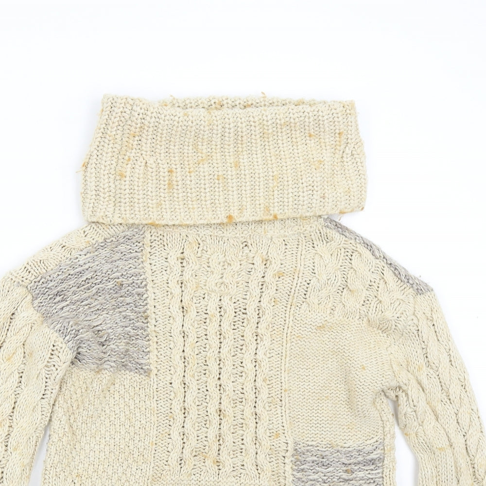 Womens UK Size S Falmer Beige Pullover Jumper
