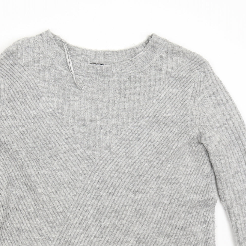 F&F Womens Grey  Knit Pullover Jumper Size 10
