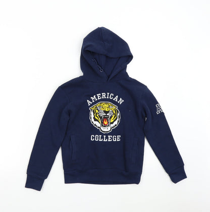 American College Girls Blue   Pullover Hoodie Size 8 Years