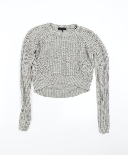 Womens UK Size 6 New Look Grey Pullover Jumper