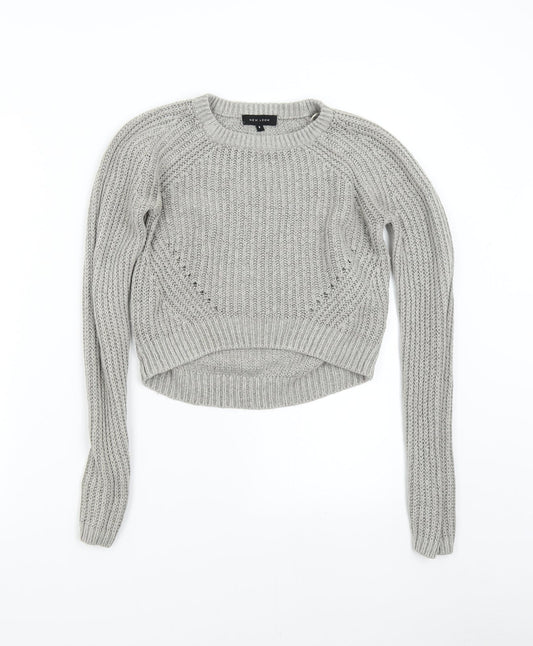 Womens UK Size 6 New Look Grey Pullover Jumper