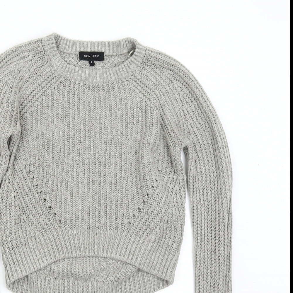 Womens UK Size 6 New Look Grey Pullover Jumper